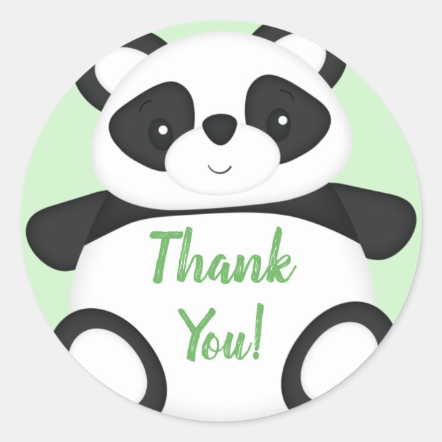 Adesivo Chá de fraldas de Urso de Panda Verde (Frente)