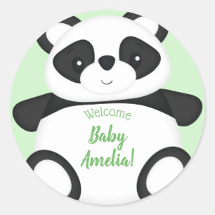 Adesivo Chá de fraldas de Urso de Panda Verde
