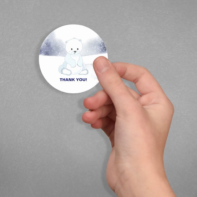 Adesivo Chá de fraldas De Urso Polar Bonito Obrigado (Criador carregado)