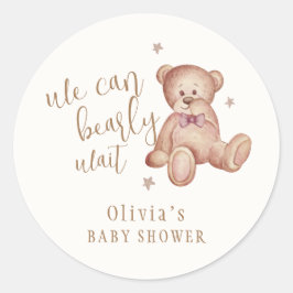 Adesivo Chá de fraldas de Urso Simples e Bonito