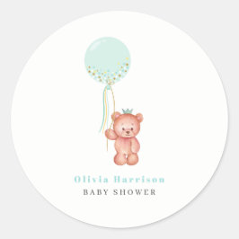 Adesivo Chá de fraldas de Urso Simples e Bonito