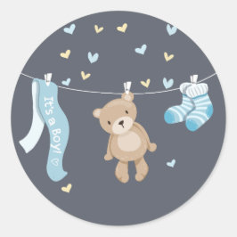 Adesivo Chá de fraldas de Urso Teddy Envelope Selo