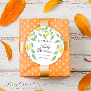 Adesivo Chá de fraldas de Verão Moderno Lemon Boho