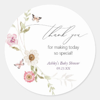 Adesivo Chá de fraldas de Wildflower Meadow Wreath