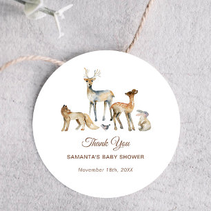 Adesivo Chá de fraldas de Woodland Animais Obrigado
