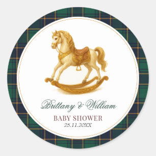 Adesivo Chá de fraldas de Xadrez de Tartan Rocking Horse