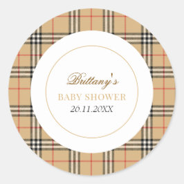 Adesivo Chá de fraldas de Xadrez do Designer de Verificaçã