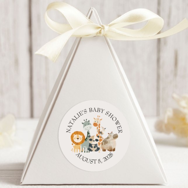 Adesivo Chá de fraldas de Zoo Safari (Criador carregado)