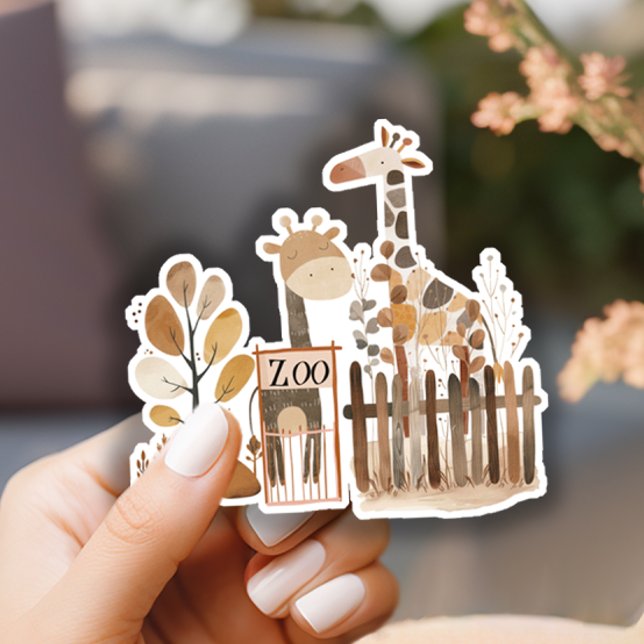 Adesivo Chá de fraldas de Zoo Safari (Criador carregado)