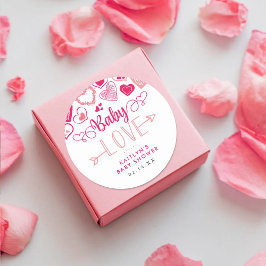 Adesivo chá de fraldas Dia de os namorados "Amor Bebê"