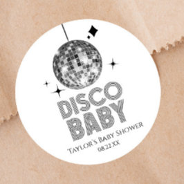 Adesivo Chá de fraldas 'Disco Baby' da Silver Disco Ball