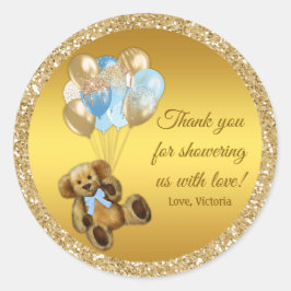 Adesivo Chá de fraldas do Balão do Urso de Teddy