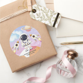 Adesivo Chá de fraldas do Explorador Pequeno do Espaço em