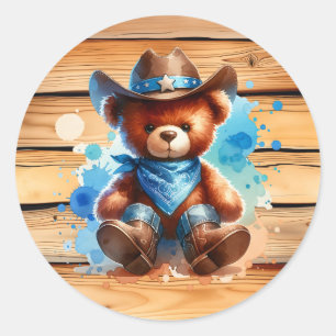 Adesivo Chá de fraldas do Garoto Russo Bonito de Urso Tedd