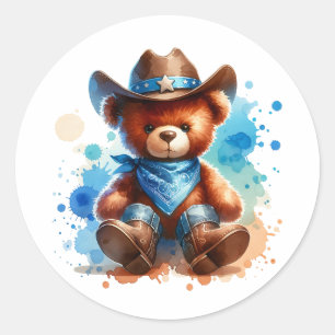 Adesivo Chá de fraldas do Garoto Russo Bonito de Urso Tedd