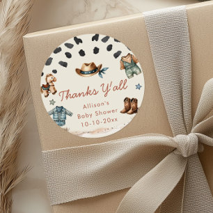 Adesivo Chá de fraldas do Menino do Mundo do Cowboy