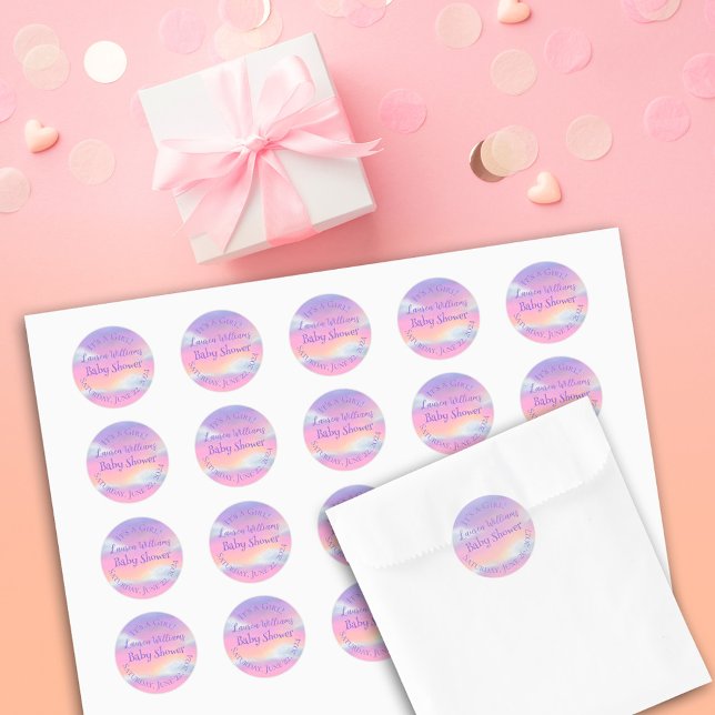 Adesivo Chá de fraldas do Pastel Rainbow Sky (Criador carregado)