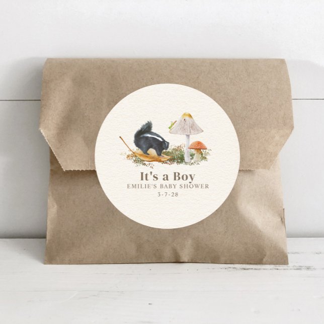 Adesivo Chá de fraldas do Skunk Boy Stinker Woodland (Criador carregado)