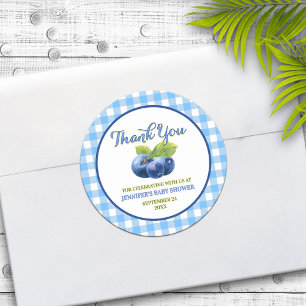 Adesivo Chá de fraldas do tema Blueberry Obrigado