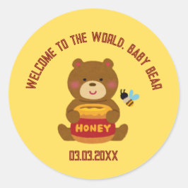 Adesivo Chá de fraldas do Tema do Urso Bonito