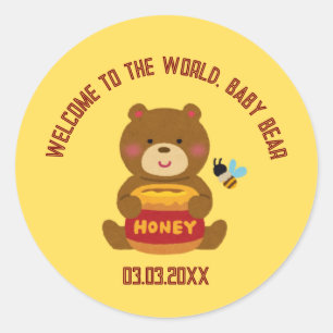 Adesivo Chá de fraldas do Tema do Urso Bonito