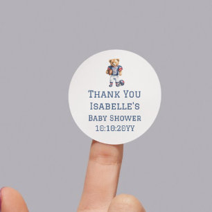 Adesivo Chá de fraldas Do Urso De Futebol Obrigado