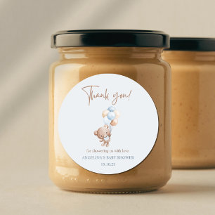 Adesivo Chá de fraldas Do Urso De Teddy Azul, Obrigado Por