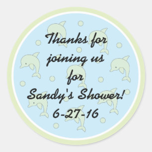 Adesivo Chá de fraldas "Dolphins/Blue" Adeskers 1 1/2" ou