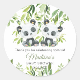 Adesivo Chá de fraldas dos Gêmeos Cute Panda Bamboo