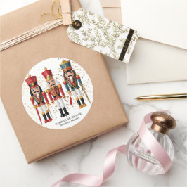 Adesivo Chá de fraldas Dourado de Nutcracker Vermelho e Az