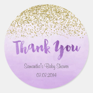 Adesivo Chá de fraldas Dourado e roxo