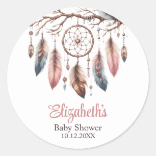 Adesivo Chá de fraldas Dreamcather de Nome Personalizado B
