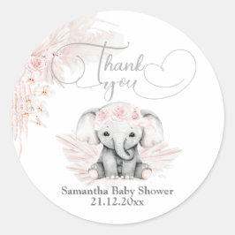 Adesivo Chá de fraldas Elefante Blash Flower Pink