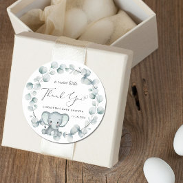 Adesivo Chá de fraldas Elefante Bonito Obrigado