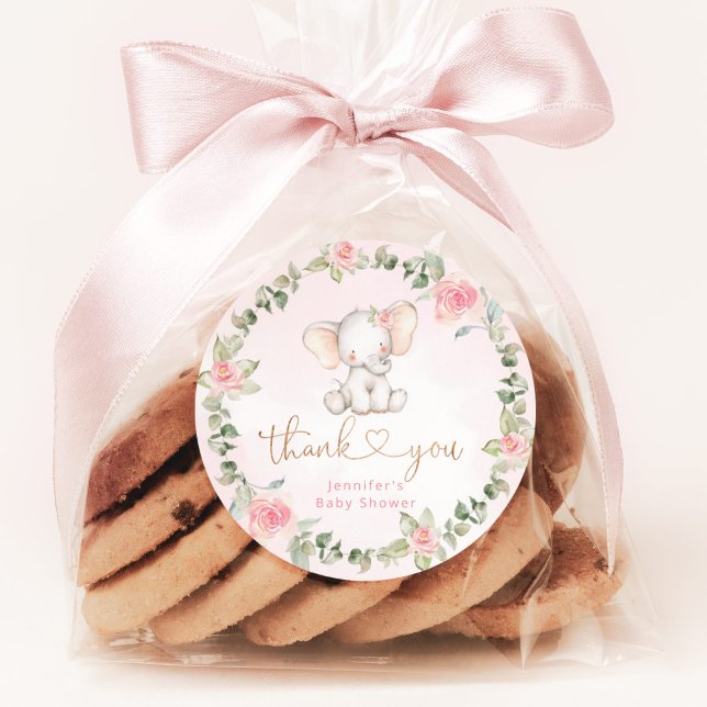 Adesivo Chá de fraldas elefante rosa-do-eucalipto (Criador carregado)