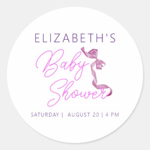 Adesivo Chá de fraldas Elegante Arco Púrpura de Coquette