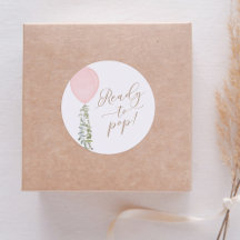 Chá de fraldas Eucalyptus, Balão Rosa Pronto para