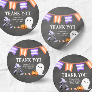 Adesivo Chá de fraldas Fantasma do Pequeno Boo Halloween