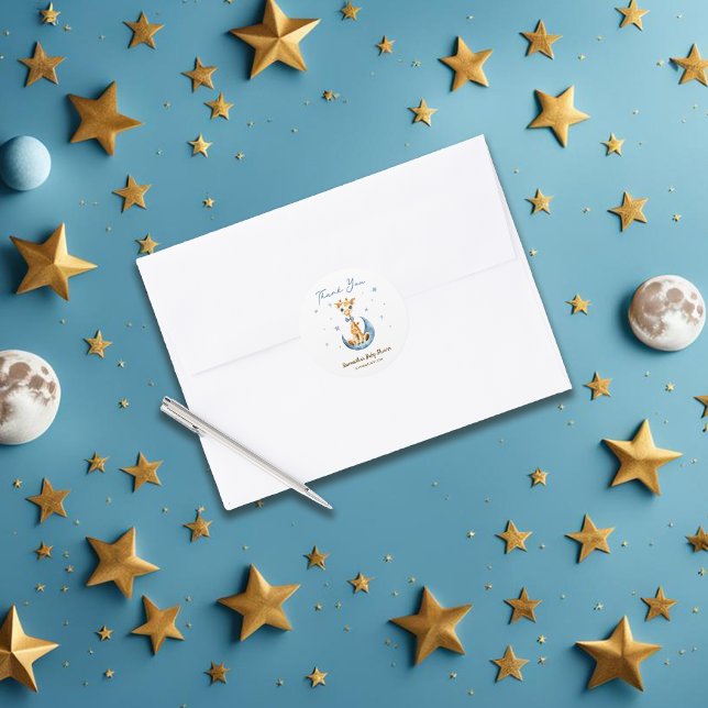 Adesivo Chá de fraldas Favor Obrigados Blue Boy Animal Gir (Criador carregado)