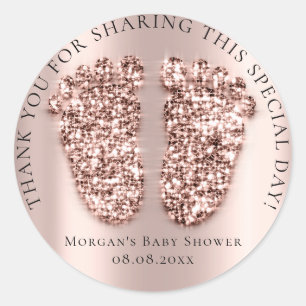 Adesivo Chá de fraldas Favorito Obrigado Garota Glitter R