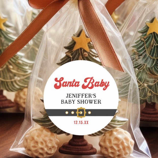 Adesivo Chá de fraldas Feriado de Bebê Papais noeis Fresco (Criador carregado)