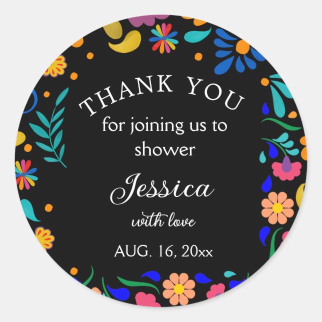 Adesivo Chá de fraldas Fiesta - Vinheta do Partido Mexican (Frente)