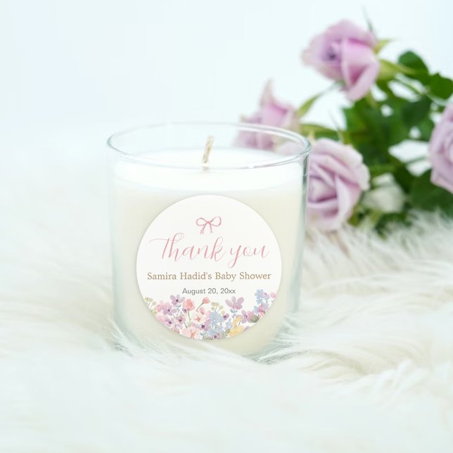 Adesivo Chá de fraldas Floral Arco Cor-de-Água Rosa (Criador carregado)