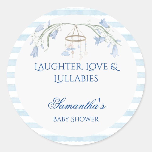 Adesivo Chá de fraldas Floral Bluebell Mobile Celestial Bo (Frente)