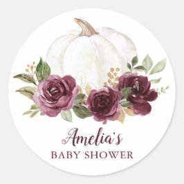 Adesivo Chá de fraldas Floral Burgundy Pumpkin