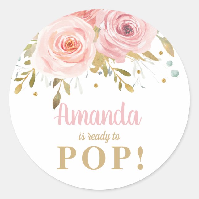 Adesivo Chá de fraldas Floral Cor-de-Rosa Esbranquiçada Pr (Frente)