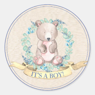 Adesivo Chá de fraldas Floral de Bebê Floral Boys Waterc