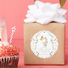 Adesivo Chá de fraldas Floral de Flor Selvagem de Ganso bo