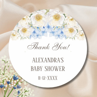 Adesivo Chá de fraldas Floral de Jardim Azul Hydrangea Obr