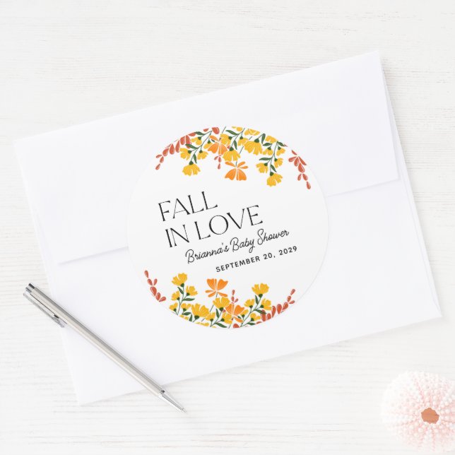 Adesivo Chá de fraldas Floral De outono (Envelope)